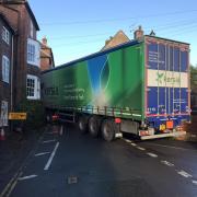 A lorry got stuck on High Street in Bewdley this morning