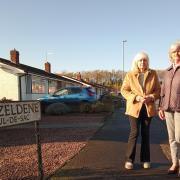 From left to right: Resident of Hazeldene Sheila Law with co-founder of Stourport Action Group Against the Poles Glenda Brown