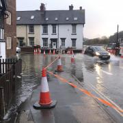 Flooding at Beale's Corner in Bewdley