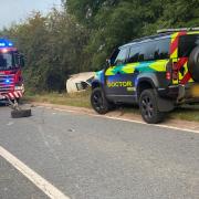 MARS emergency services attending a roadside incident