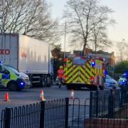 Road closed after crash involving vehicle and pedestrian