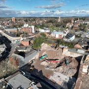 Drone footage shows work on old Woolworths site