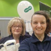 The Specsavers team at the Stourport High School careers fair