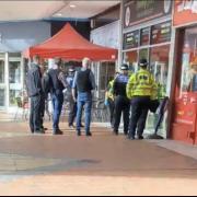 Police presence outside town centre vape shop