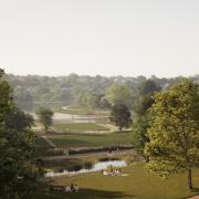 A CGI image of the new public parkland proposed by the All England Club (Allies & Morrison/AELTC)
