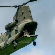 A Chinook helicopter was spotted in the air