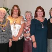 Kidderminster Joint President Shirley Bonas with Mayor of Kidderminster, Councillor Anne Hingley and other guests