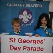 Beaver Scouts Jack and Bethany. Bethany will be carrying the Flag on behalf of the Cookley Beaver Scouts
