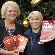 Paying tribute: Swan Centre manager Ros Darby and Kemp fundraiser Elena Bloomfield launch the campaign.