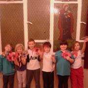 Beaver Scouts with their homemade Poppies and Aeroplanes