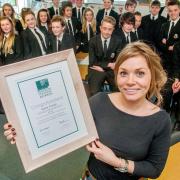 EXCEPTIONAL TEACHER: Kerry Poole of Wolverley CE Secondary School with her award. 211410MH.
