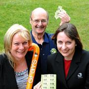 Community backing: Teri Baron, of the hockey club, athletics club welfare officer Dave Pardoe, and Sarah Fletcher, who was the driving force behind the The Community Housing Group fund-raising effort.