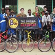 Children receiving bikes from Joel Rider in Africa