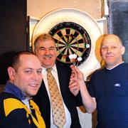 Winning treble: From left,  Melvyn Bourne, Paul Welsh and John Biles who are organising darts tournaments for local players to face some of the legends of the sport in Kidderminster.