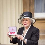 Cllr Janice Boswell receiving her MBE. Pic by Vicki Boswell Shattock