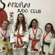 the Samurai girls, L-R: Sophie Davis, Maddi Haywood, Rhea Turner, Cerys Jones.