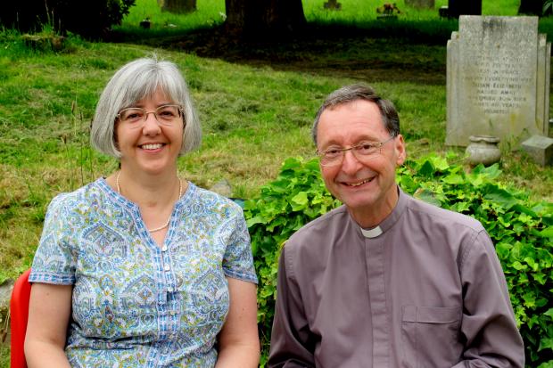 RETIREMENT: Rev Stephen Owens, right, and his wife Lynne after his final service as vicar of the Wyre Forest West benefice.