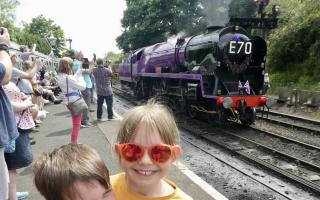 Ben and Isabelle celebrating the Jubilee on the Severn Valley Railway.
