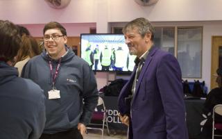 The former Premier League manager of the month attended Kidderminster College's open evening on Monday (February 19)