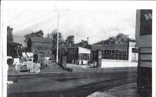 The yard at George Brown and Sons, Monumental Sculptors, in Kidderminster