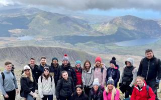 Lawers reaching the top of Snowdon