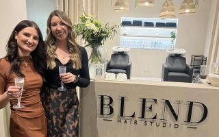 Izzy Caddick-Hewitt (left) and Sian Dimblebee (right) in the new Blend Hair Studio salon