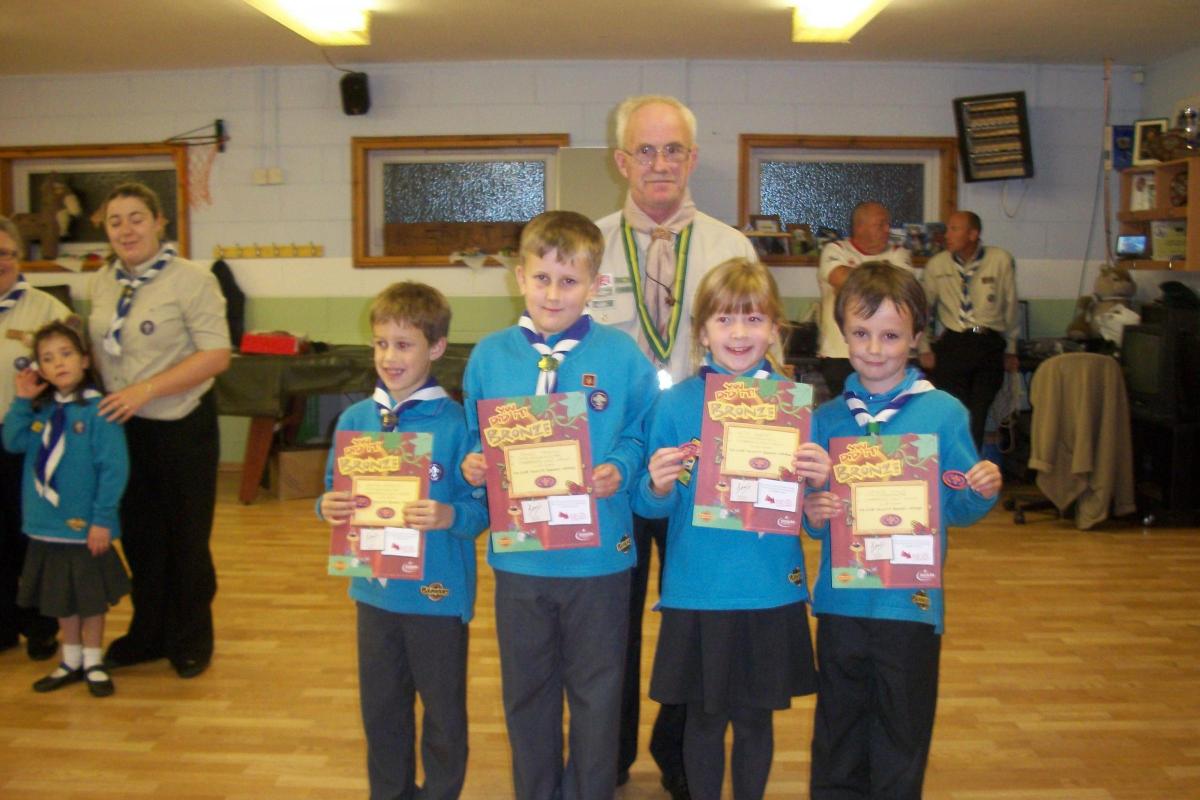 Beaver Scouts being presented with their Awards