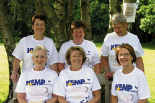 Woodlands walkers: Back row, left to right, Karen Phillips, Maureen Meek, Pat Townsend. front row: Pauline Bogges, Linda Lewis and Jo Humphrys